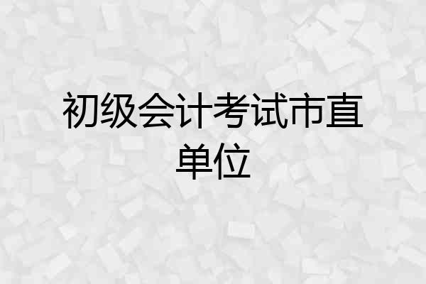 初级会计考试市直单位