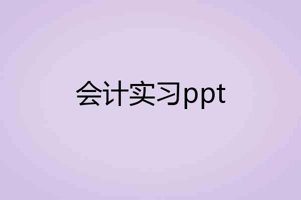 会计实习ppt