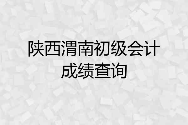 陕西渭南初级会计成绩查询