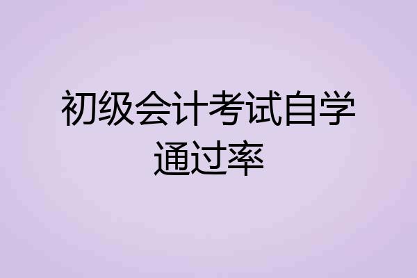 初级会计考试自学通过率