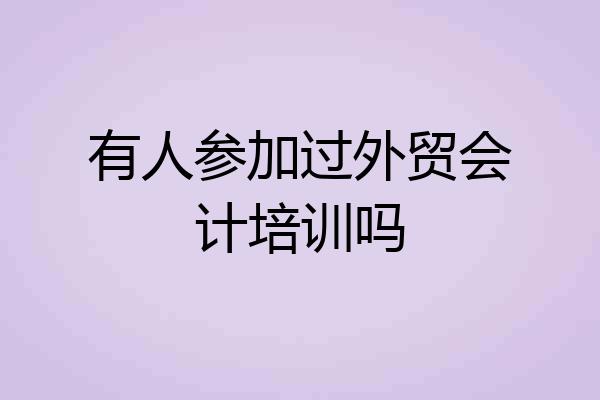 有人参加过外贸会计培训吗