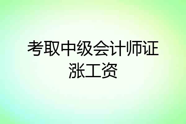 考取中级会计师证涨工资