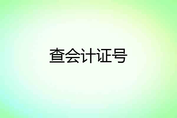 查会计证号