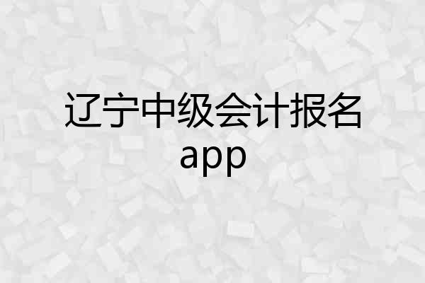 辽宁中级会计报名app