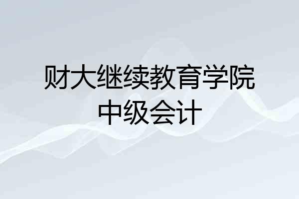 财大继续教育学院中级会计