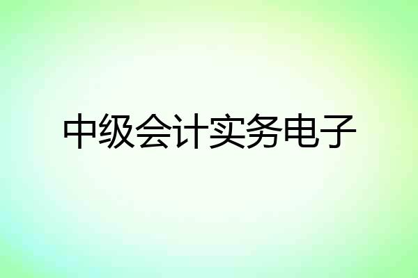 中级会计实务电子
