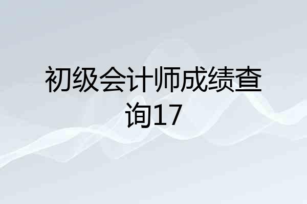 初级会计师成绩查询17