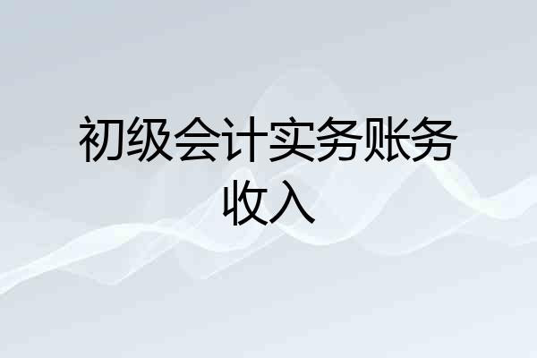 初级会计实务账务收入