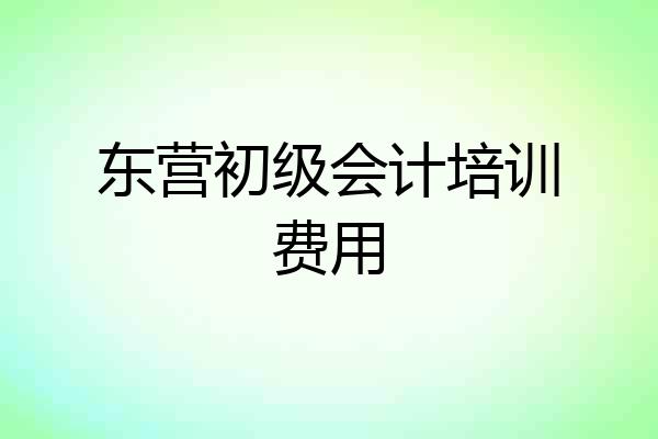 东营初级会计培训费用