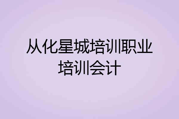 从化星城培训职业培训会计
