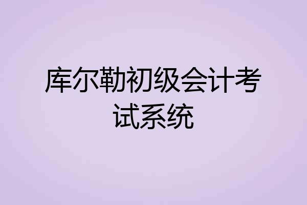 库尔勒初级会计考试系统