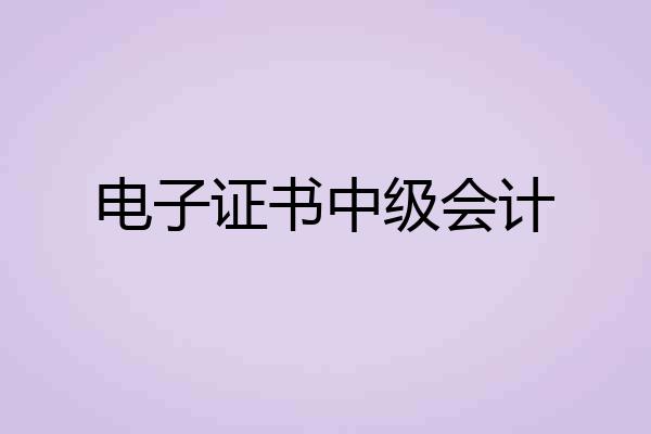 电子证书中级会计