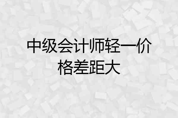 中级会计师轻一价格差距大