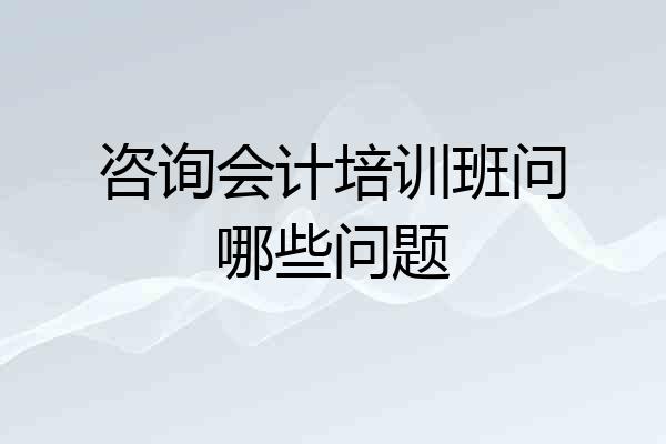 咨询会计培训班问哪些问题