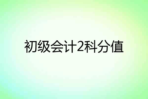 初级会计2科分值