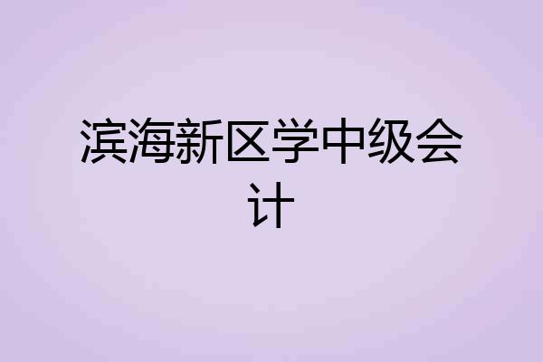 滨海新区学中级会计