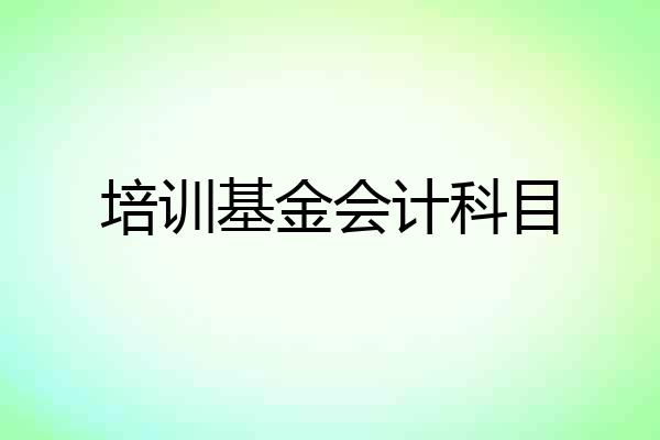 培训基金会计科目