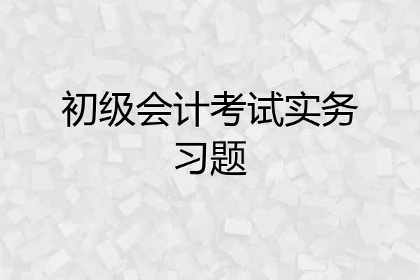 初级会计考试实务习题