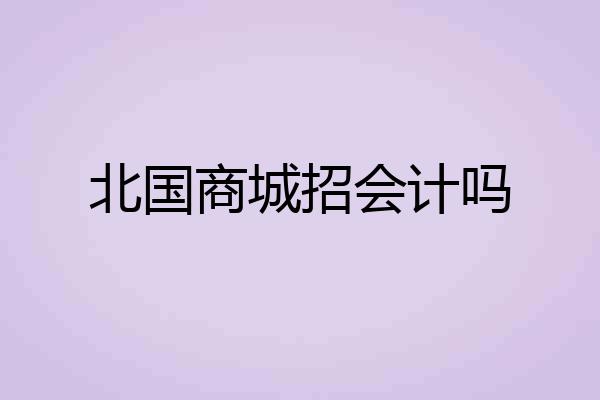北国商城招会计吗