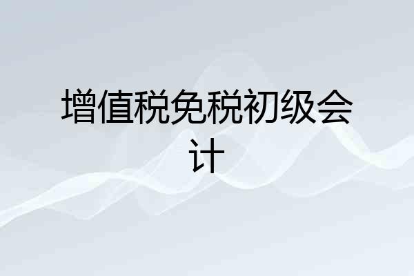 增值税免税初级会计
