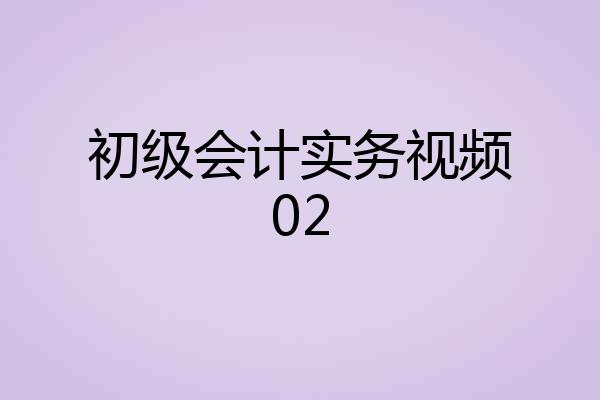 初级会计实务视频02