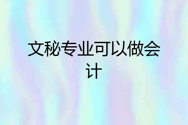 文秘专业可以做会计