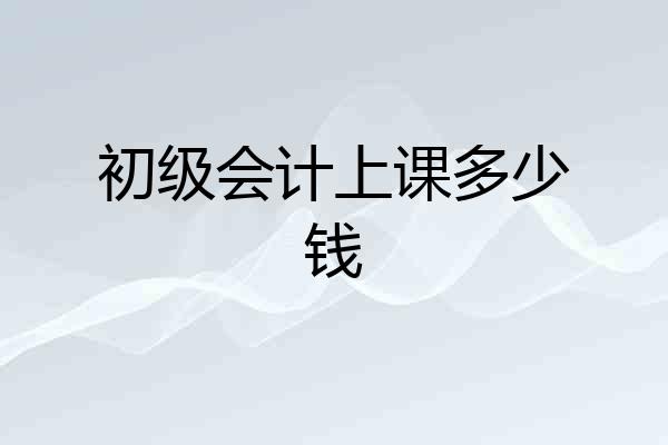 初级会计上课多少钱