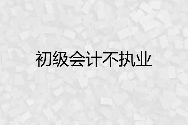 初级会计不执业