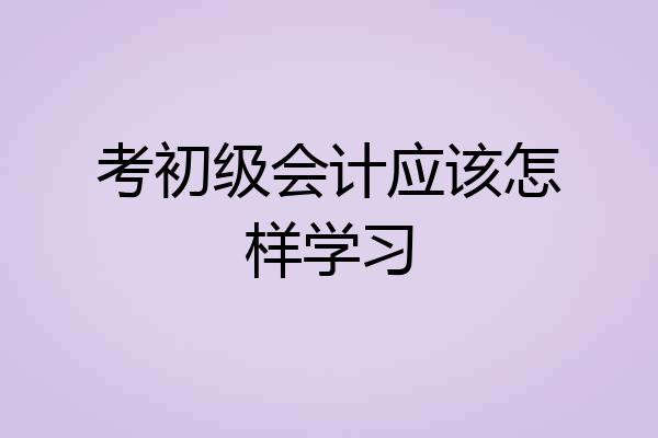 考初级会计应该怎样学习