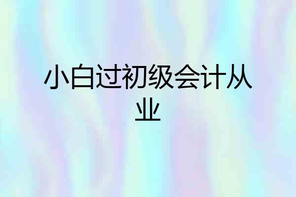 小白过初级会计从业
