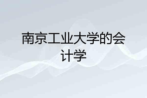 南京工业大学的会计学