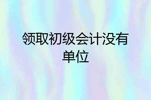 领取初级会计没有单位