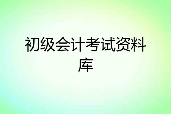 初级会计考试资料库
