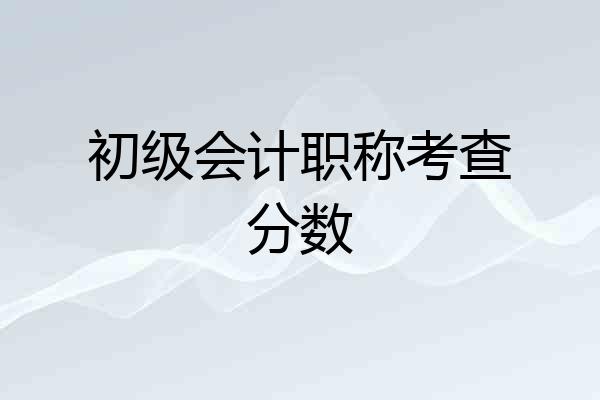 初级会计职称考查分数