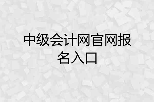 中级会计网官网报名入口