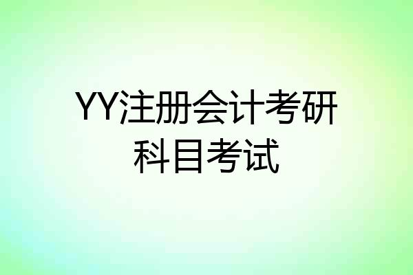 YY注册会计考研科目考试
