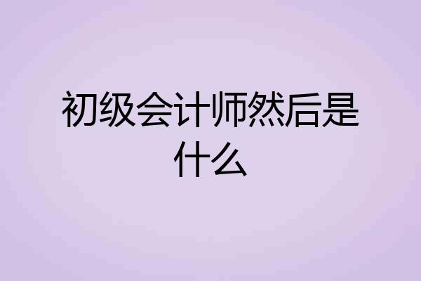 初级会计师然后是什么