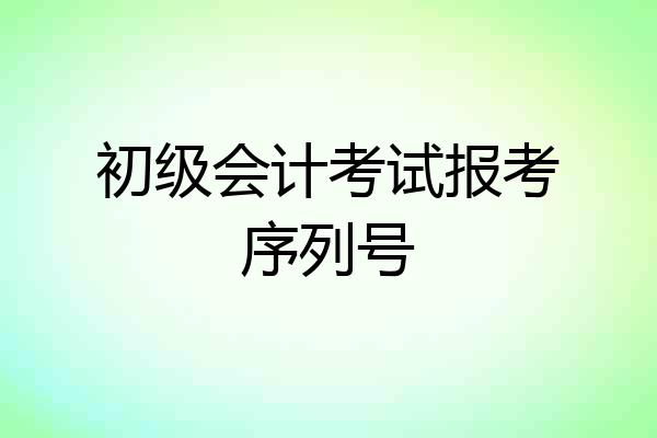 初级会计考试报考序列号