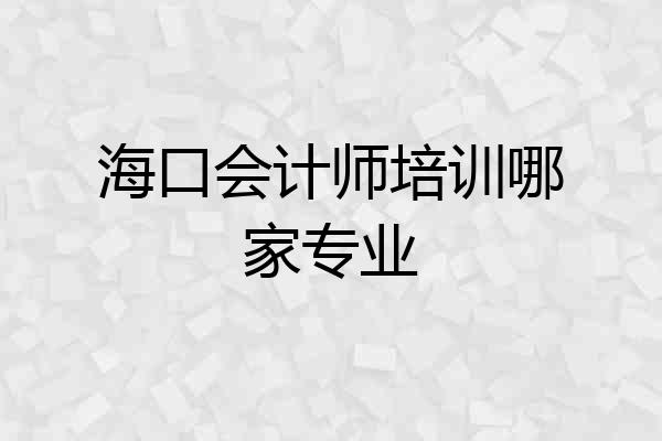 海口会计师培训哪家专业