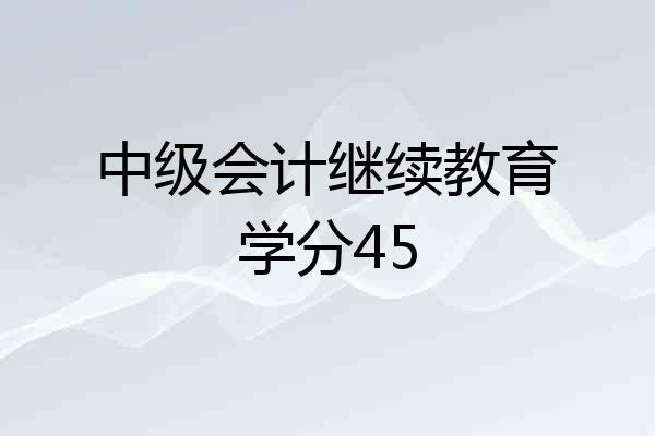 中级会计继续教育学分45