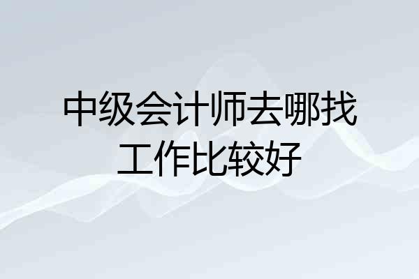 中级会计师去哪找工作比较好