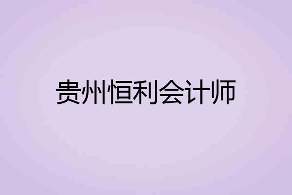 贵州恒利会计师