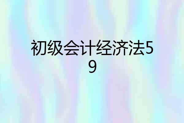初级会计经济法59