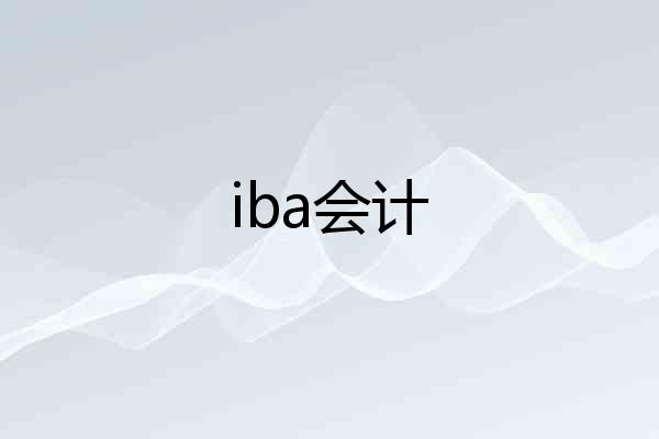 iba会计
