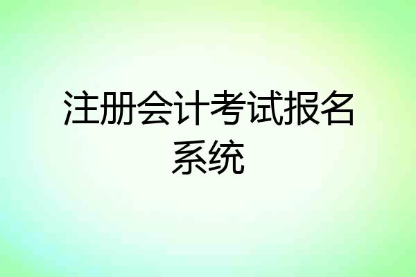 注册会计考试报名系统