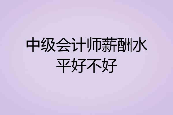 中级会计师薪酬水平好不好