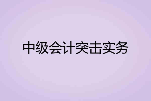 中级会计突击实务