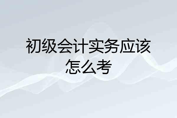 初级会计实务应该怎么考