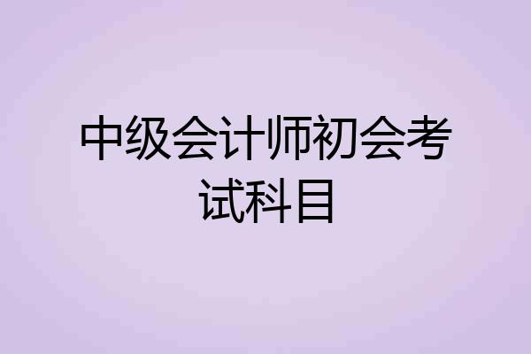 中级会计师初会考试科目