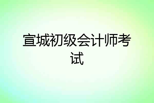 宣城初级会计师考试